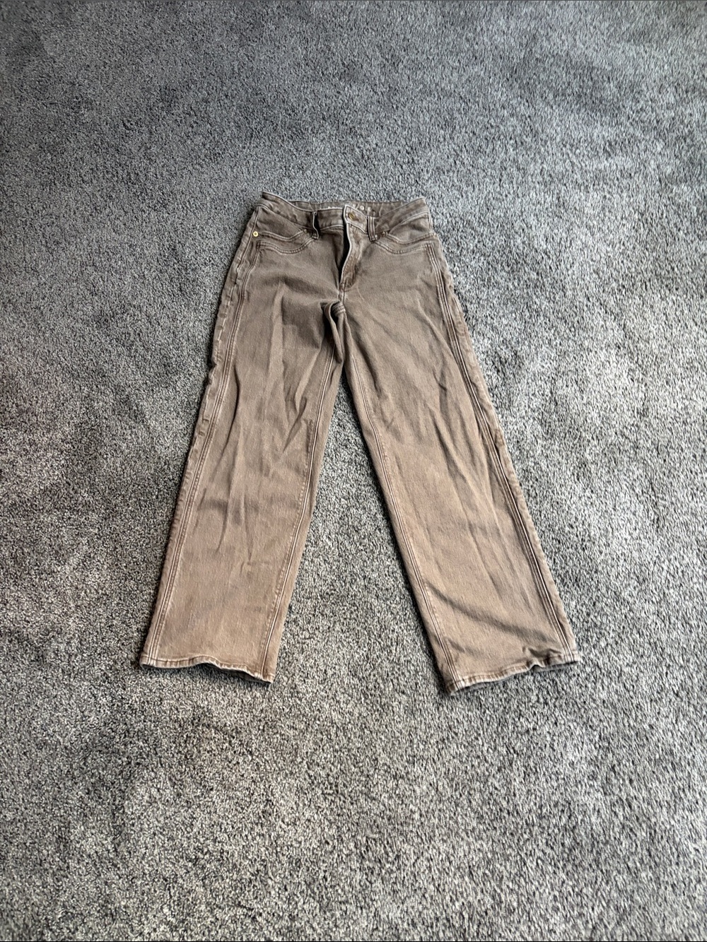 American Eagle Outfitters Brown Straight-Leg Jeans